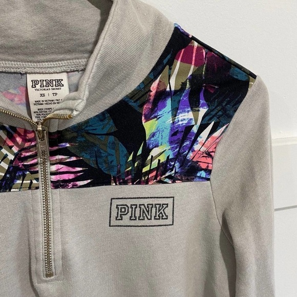 PINK Victoria’s Secret 1/4 Zip Pullover Sweatshirt - Picture 2 of 4